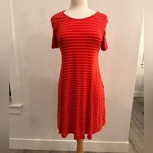 Red/Orange Striped Lush Dress